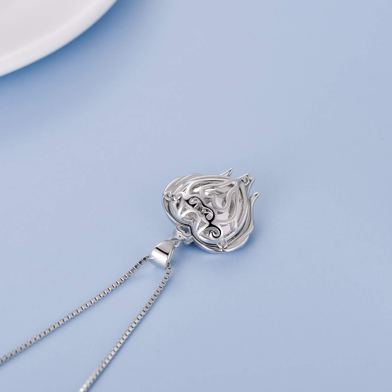 AOBOCO 925 Sterling Silver Nurse Necklace with Caduceus Angel Wing Heart Charm, Nurse Jewelry Gift for Doctor Nurse Medical Student, Made with Austrian Crystal - Image 4