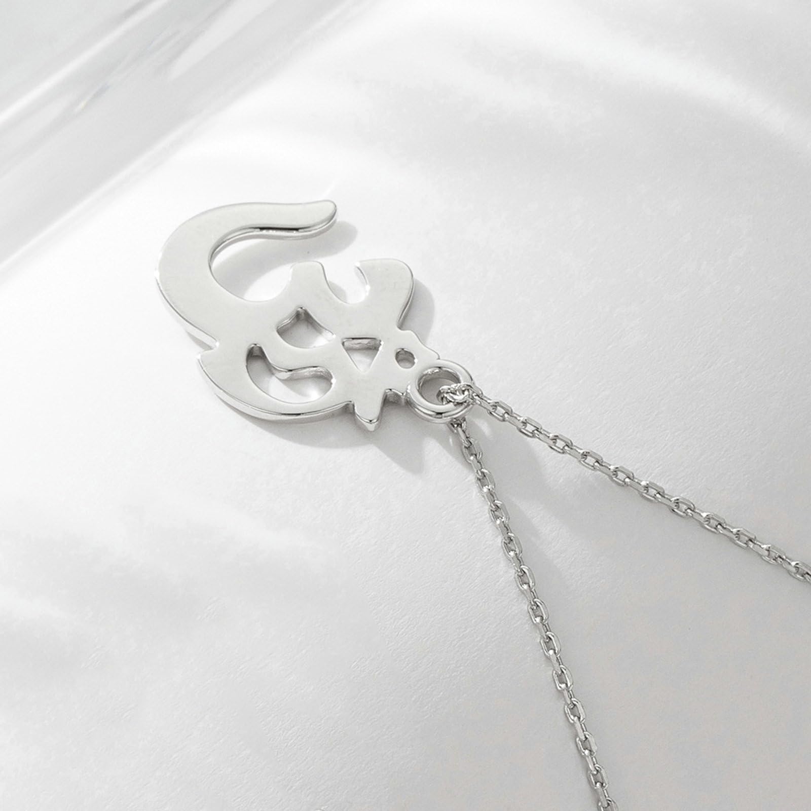 Collana in oro 750 585 375, 45 cm, con ciondolo, collana con simbolo Om