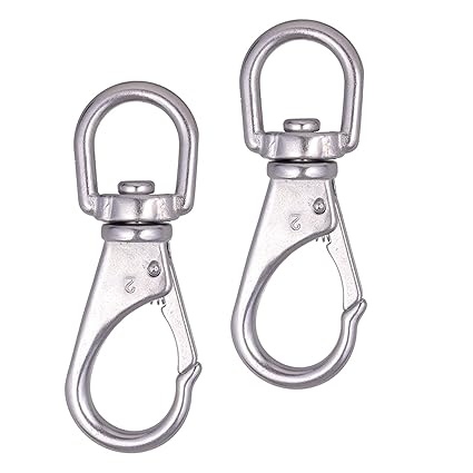 Mixiflor 2 Pack Stainless Steel Swivel Eye Snap Hook - 4