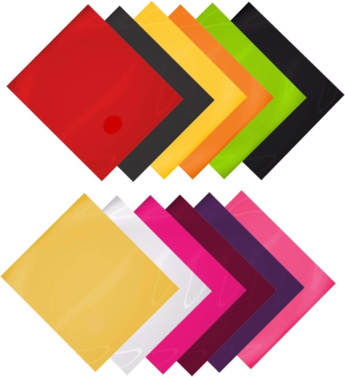 MiPremium PU Heat Transfer Vinyl HTV, Iron On Vinyl Starter Pack, Bundle Kit of Heat Press Vinyl in 12 Most Popular Colors, Easy to Cut Press & Apply PU Assorted Pack (PUx12)