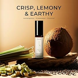 Gya Labs Lemongrass Essential Oil Roll On - 0.34 Fl Oz - Travel Size Roller for Camping, Skin, Aromatherapy Relief, Convenience