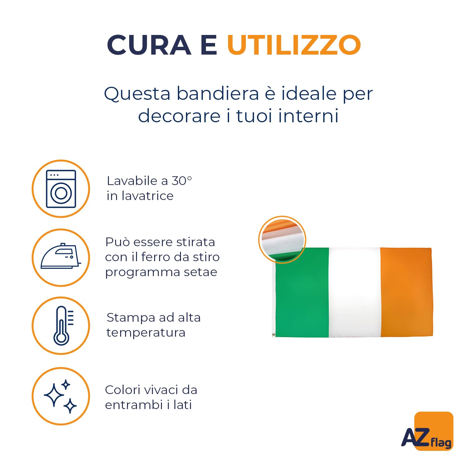 Ireland Flag 150 x 90 cm - Great Irish Flag 90 x 150 cm Lightweight Polyester - Flags - AZ FLAG - 5