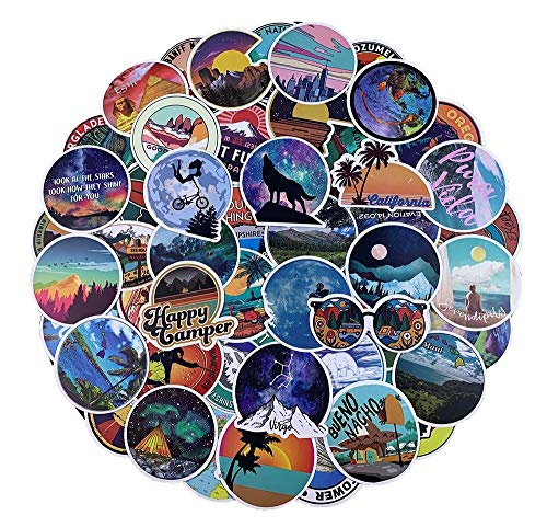 100 Pcs Outdoors Stickers for Water Bottles Laptop Car Hydroflasks Phone Guitar Skateboard Computer Hiking Camping Travel Wilderness Nature Waterproof Vinyl Stickers Decals for Teens Boys Girls
