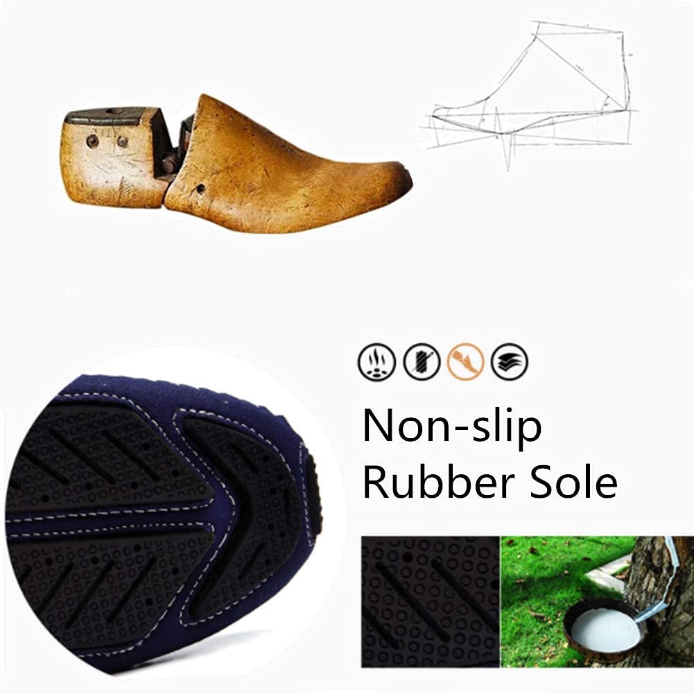 Mocasín Conducción de Cuero sin Cordones Perforado para Hombre Zapatos Barco Caminar Cómodos y Transpirables Zapatillas Planas al Aire Libre