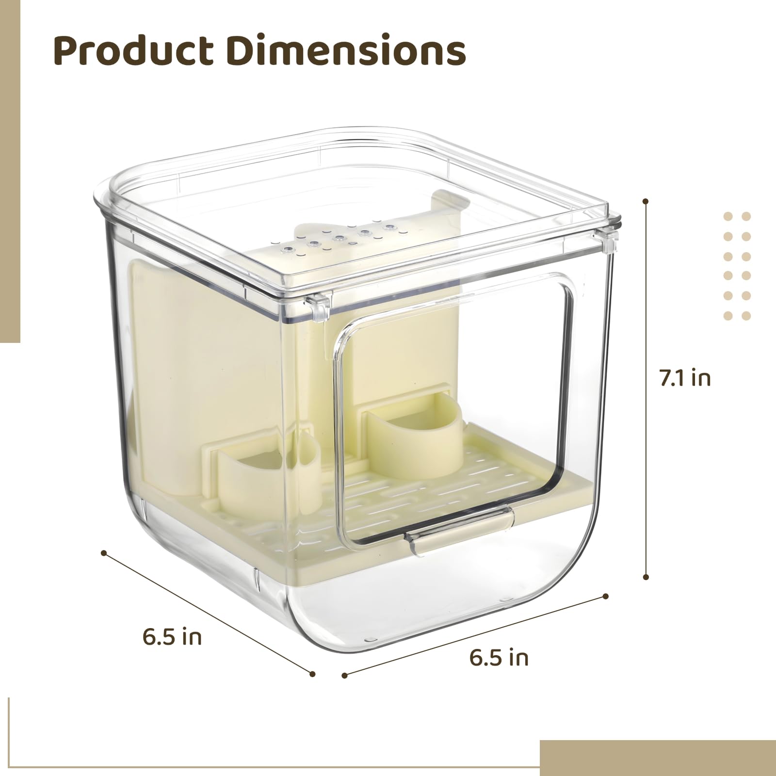 Générique Mangeoire automatique pour oiseaux, récipient transparent en plastique, capacité 700 g, accessoires de cage pour perroquet, perruche ondulée et calopsitte