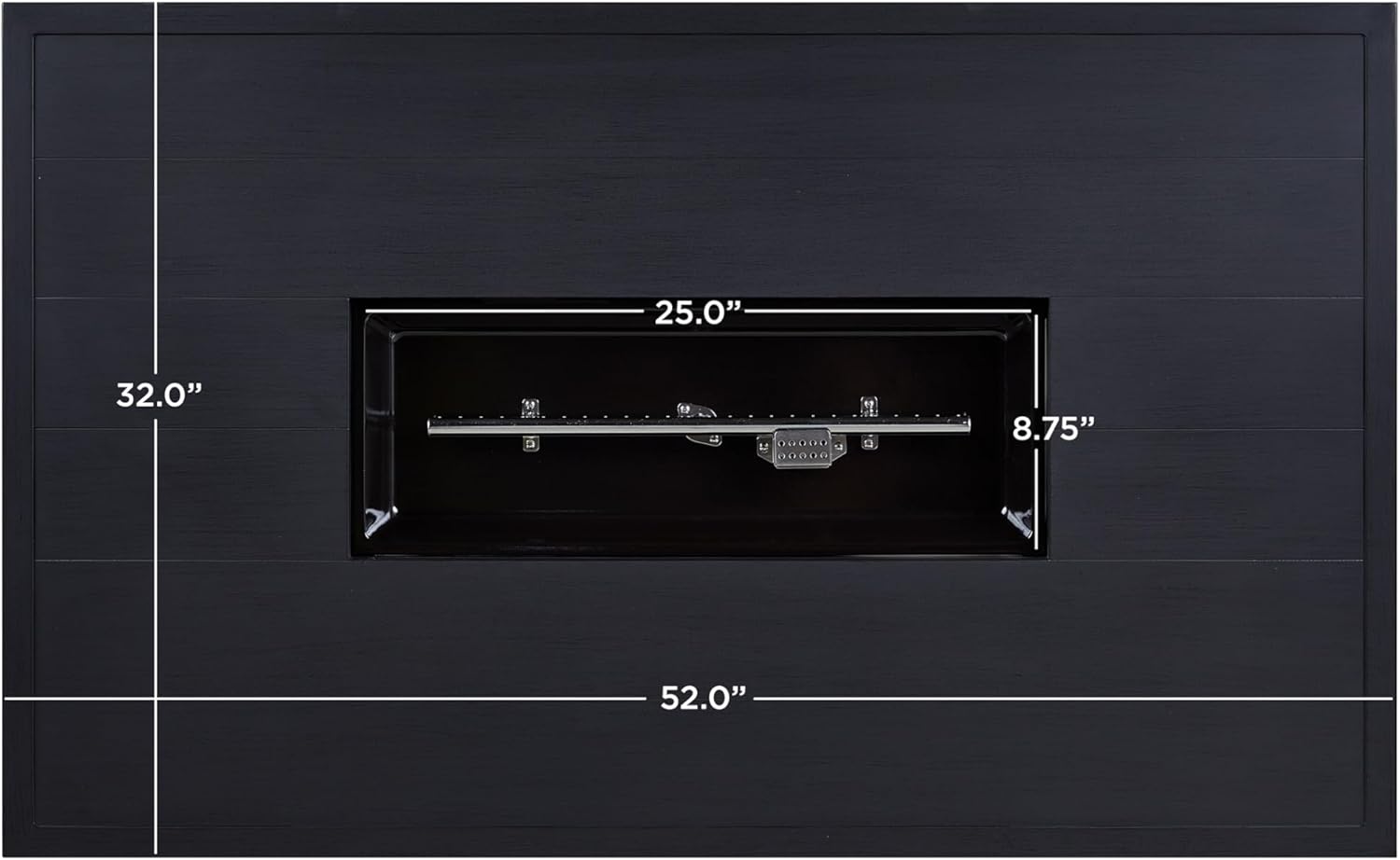 Real Flame Calvin 52in Rectangle Propane Fire Pit Table, 50,000 BTU, Hidden Tank Storage, Aluminum, Push-Button Ignition, CSA Certified, Lava Rock, Storage Cover, Stainless Steel Burner with Lid