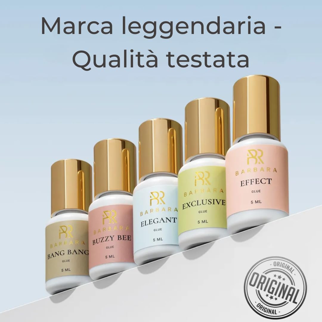 Colle Professionnelle pour Extensions de Cils BARBARA "Exclusive" | Longue durée jusqu'à 8 semaines | Pour les yeux sensibles – Vapeurs minimales | Adhérence rapide 0,5-sec. | Colle Pour Faux Cils