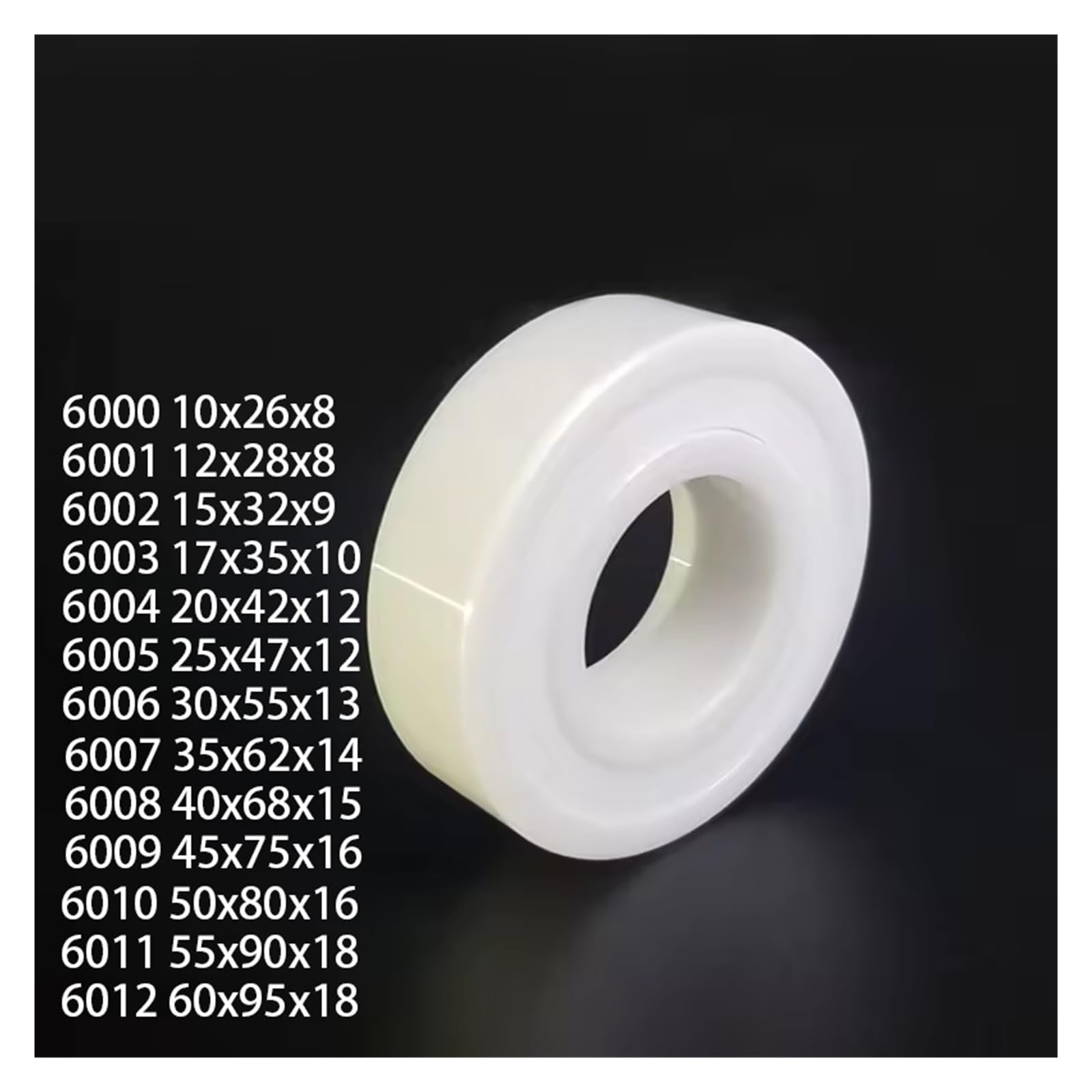 Roulements en céramique de zircone(6002 2RS 15x32x9mm,1Pcs)