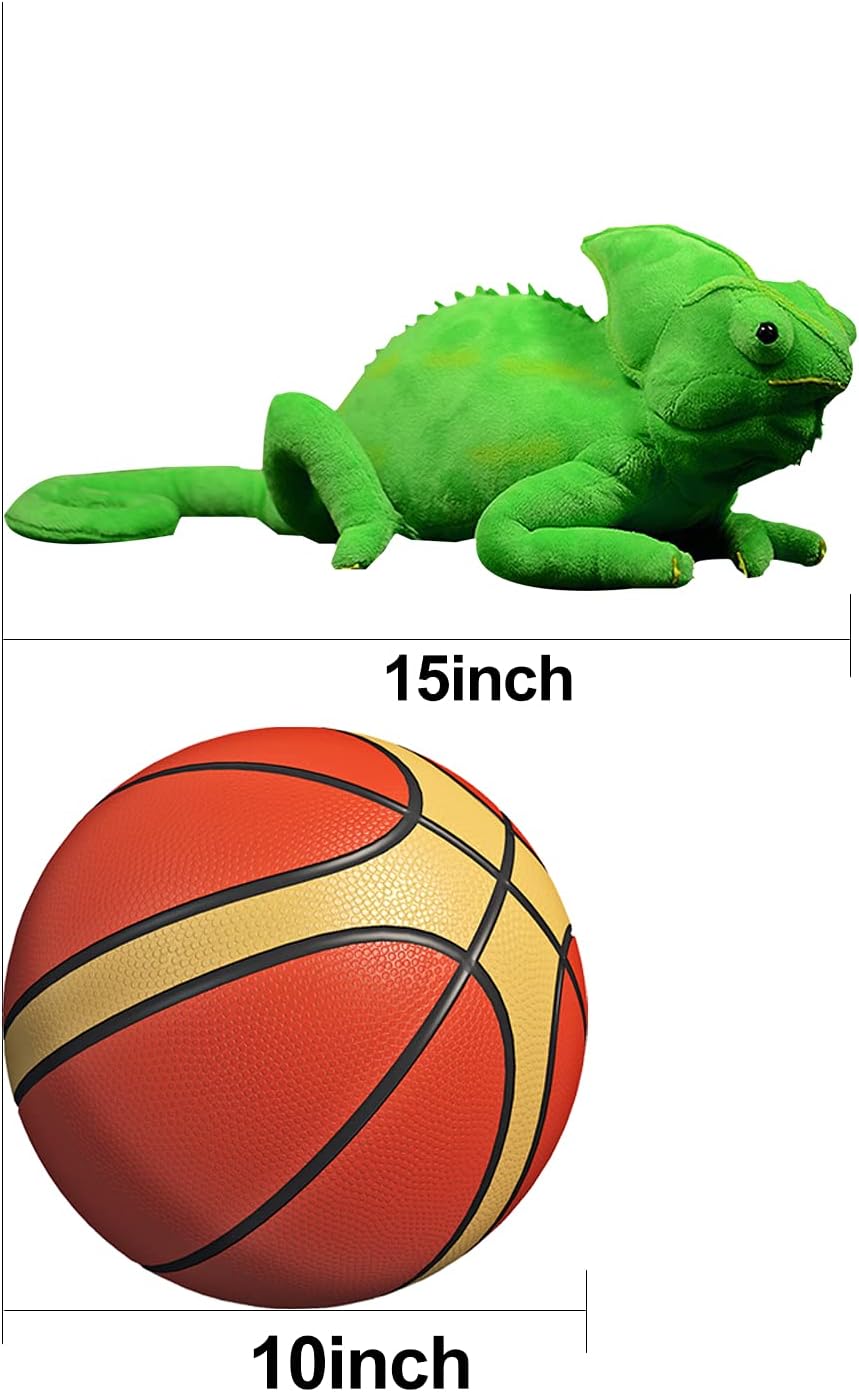 ZHONGXIN MADE Stuffed Animal Chameleon Plush Toy - 15 inch Green Stuffed Toys Realistic Chameleon, Gifts for Kids