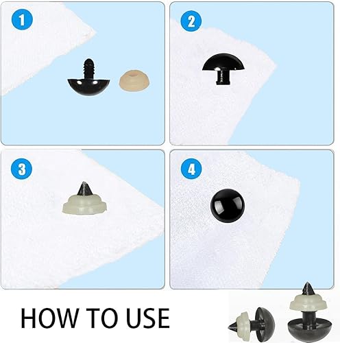 Miniatura 3 de Zhbrchz Ojos de seguridad de plástico grandes de 0.94 pulgadas, 80 unidades, 0.945 in, ojos de seguridad con arandelas para Amigurumi Crochet Osos