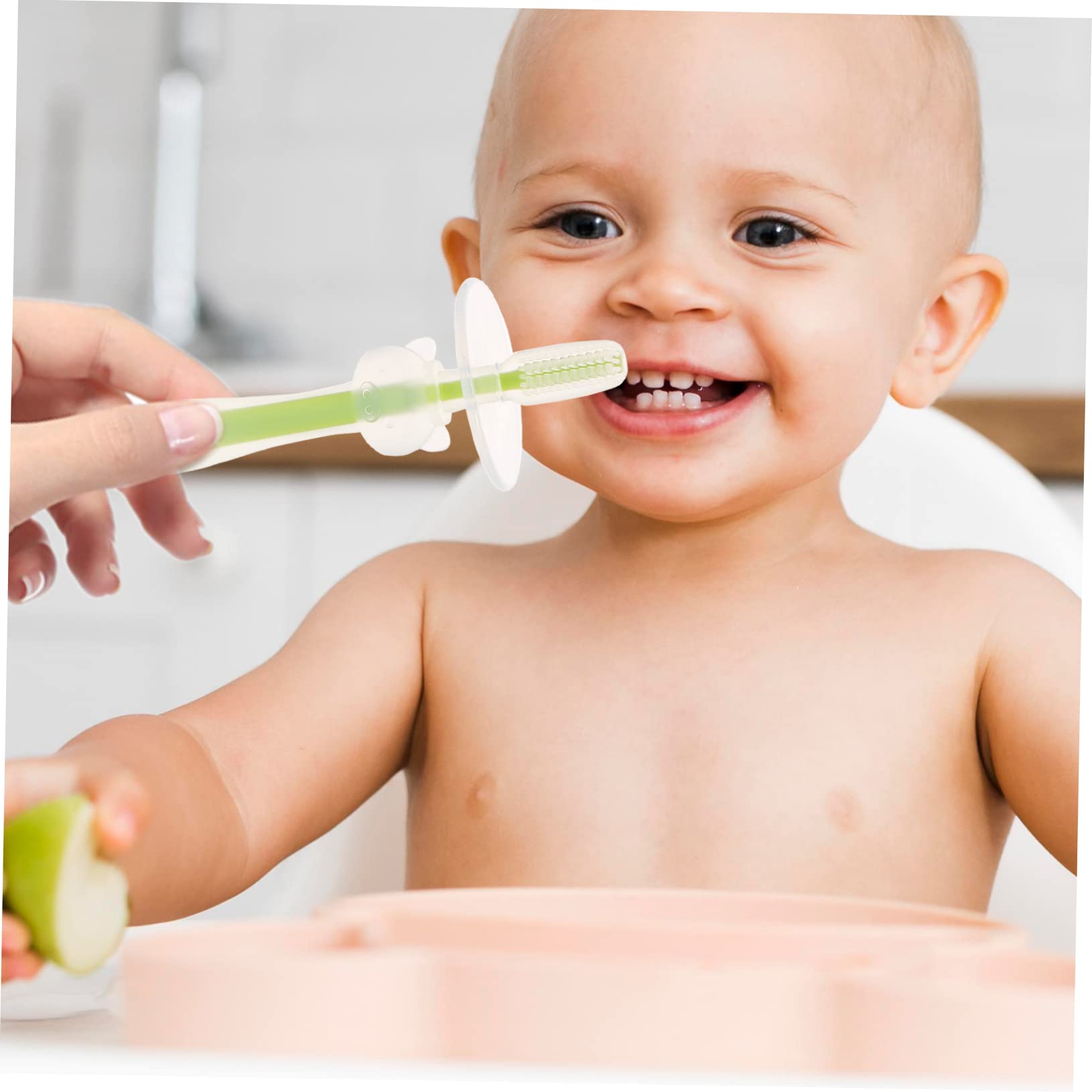 Beaupretty 5 Sätze Teiliges Babyzahnbürsten Aus Lebensmittelechtem Silikon Mit Weichen Borsten Und Saugnapf Ergonomisch Geformt Für Junge Mädchen Ab Jahr Sanfte Zahn Zahnfleisch 4 Stück * 5