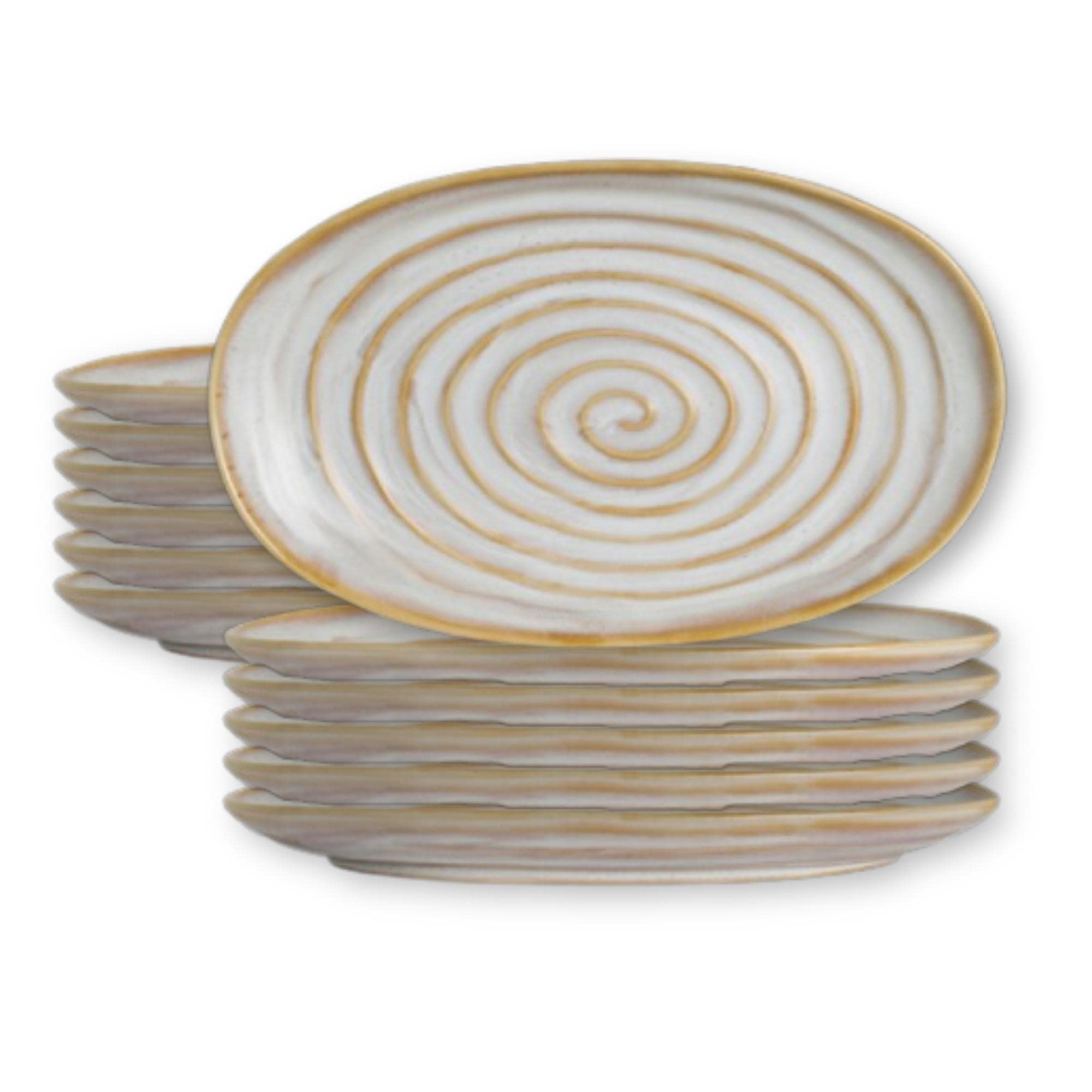 Steelite - Platos ovalados de gres, Folio Azores de porcelana rústica, bandejas para servir, para entradas, ensaladas, aperitivos, restaurantes comerciales de servicio de alimentos, 11 x 6.7 pulgadas,