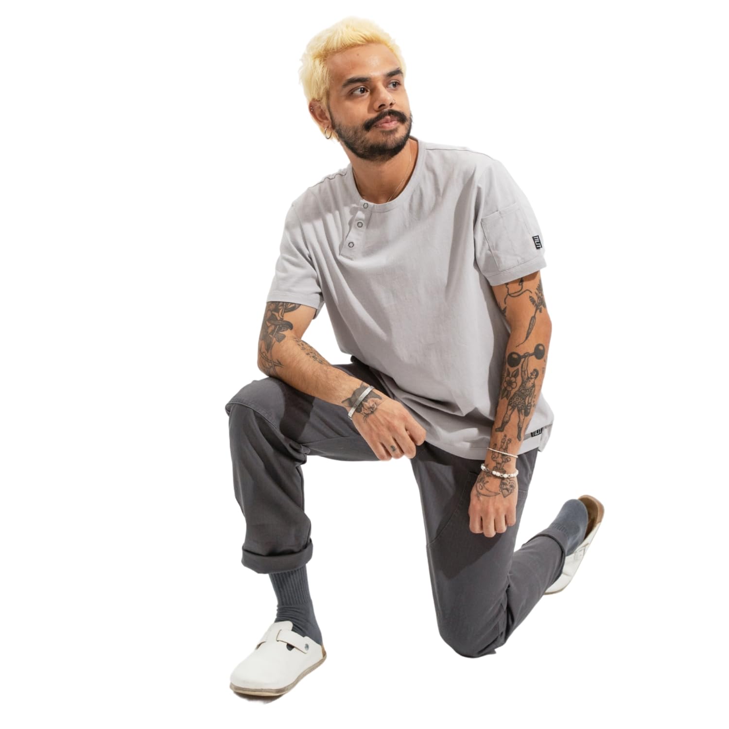 tilit Work Henley Tee (White, X-Large) | Premium Work Henley, Unisex Work Shirt for Men and Women | Quality Design and Functionality