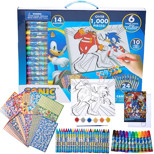 Innovative Designs Sonic the Hedgehog Creative Coloring Canvas Painting and Activity Set for Kids, 1000+ pcs by Innovative Designs - Used condition - US$14.20