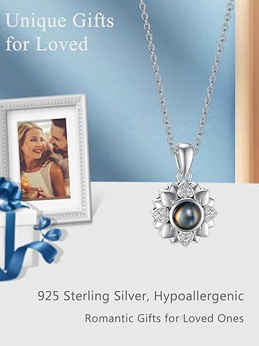 Miniatura 2 de Dorunmo 925 Sterling Silver I Love You Necklace 100 Languages with Picture Necklace ButterflyDragonflySunflowerInfinityLotusElephantPandaMom