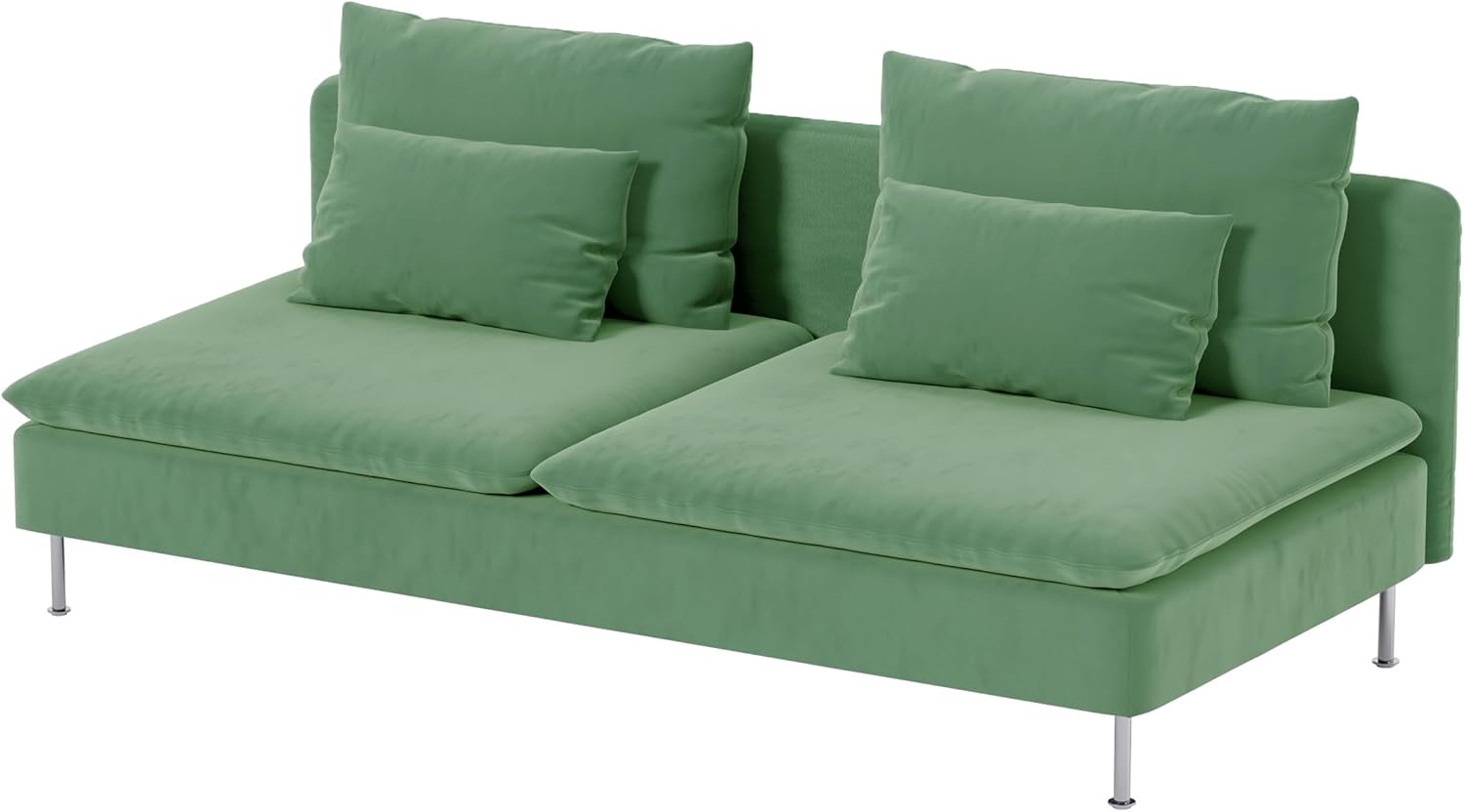 HomeTown Market Durable Velvet Fabric Sofa Cover Compatible with IKEA SODERHAMN Couch Slipcover. Sofa Not Included. (Velvet Light Green, Sofa Section) Sofa Section Velvet Light Green