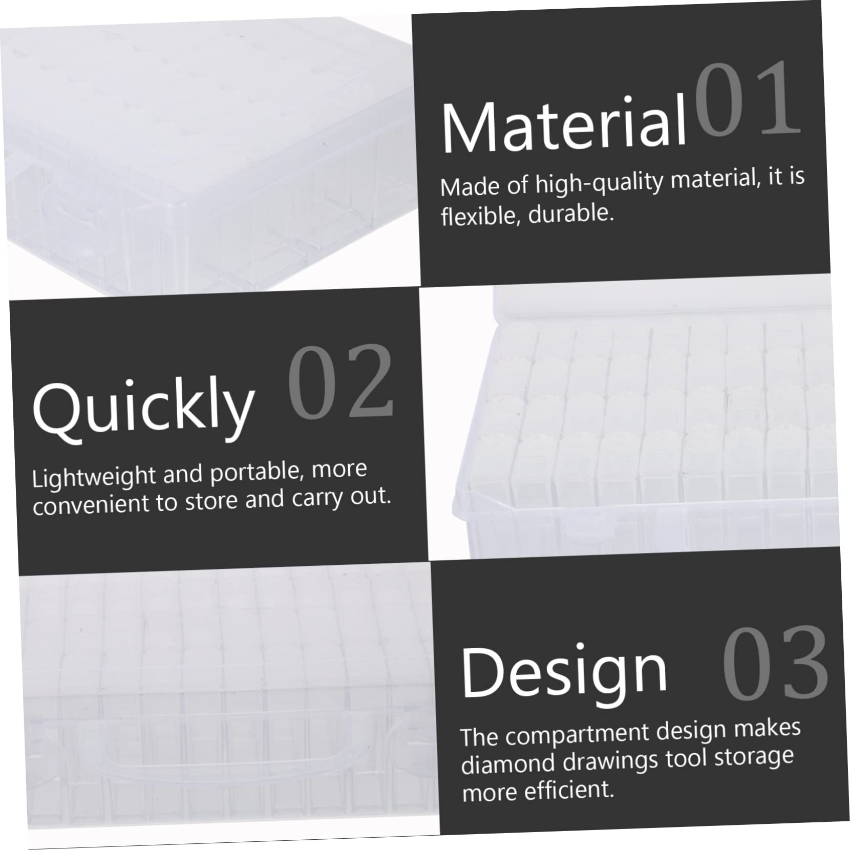 Artibetter 2 Set Scatola con Scomparti Trasparente per e Articoli Nail Art Organizer Portaoggetti con Etichette per Perline Gioielli e Ricamo Contenitore Stoccaggio Multifunzionale per Hobby