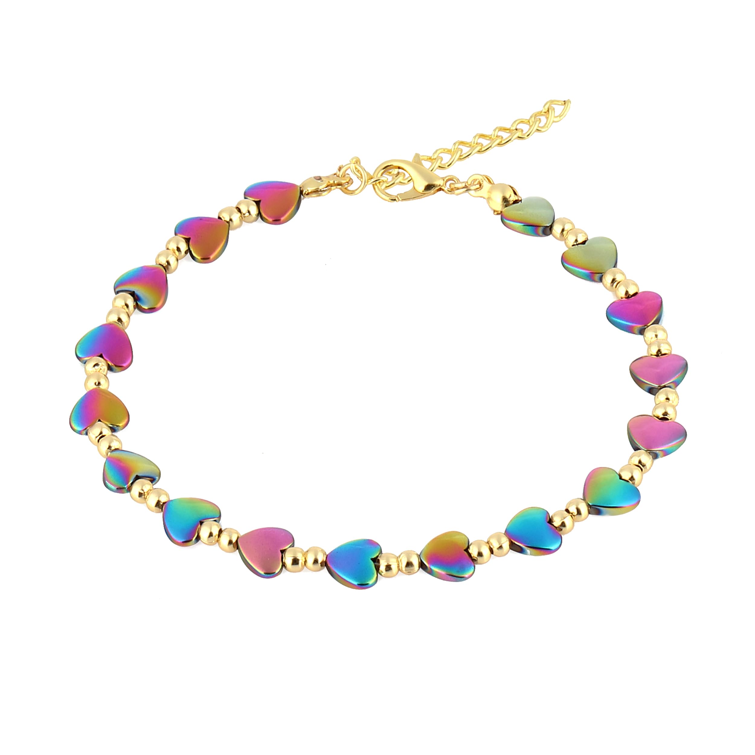 SEASONS QUEEN Magnetic Hematite Anklet, Anti-Swelling Ankle Bracelet, Lymphatic Drainage Magnetic Therapy, Relief Pain Anxiety, Energy Healing Beach