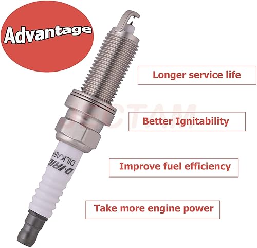 Miniatura 4 de Iridium DILZKAR6A11 22401-JA01B Bujías de repuesto automotrices 4 piezas compatibles con Alitma 2.5L 2007-2013, 2008-2013 Rogue 2.5L, 2009-2012