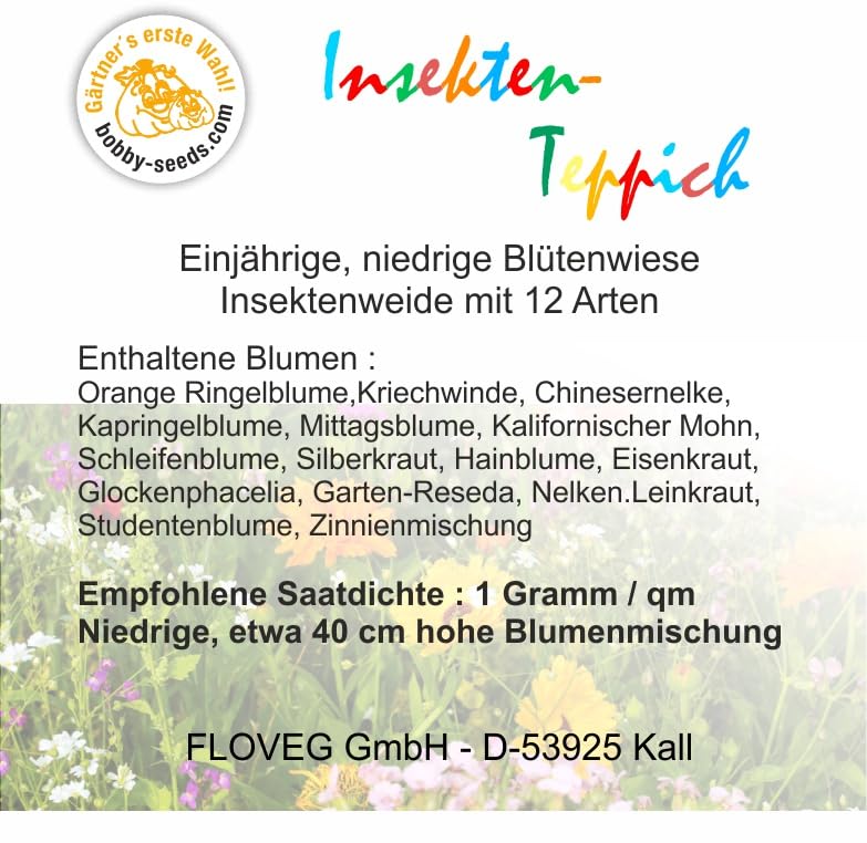 Insekten-Teppich, niedrige 1-jährige Blumen-Mischung 1KG