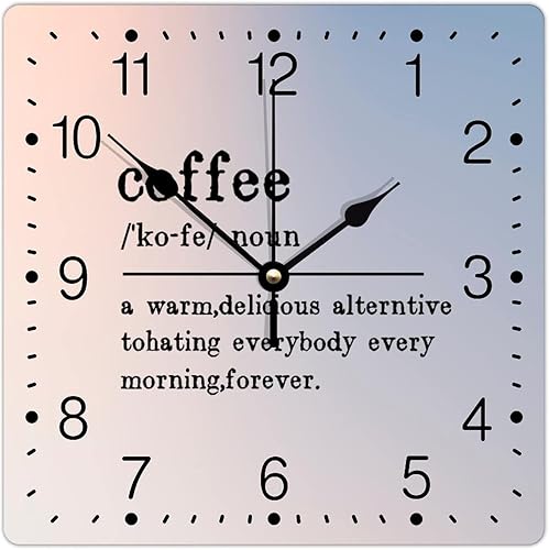 Miniatura 124 de Reloj de pared cuadrado de PVC con definición de contador, refranes motivacionales, reloj de pared grande, descripción de la palabra, 12 pulgadas