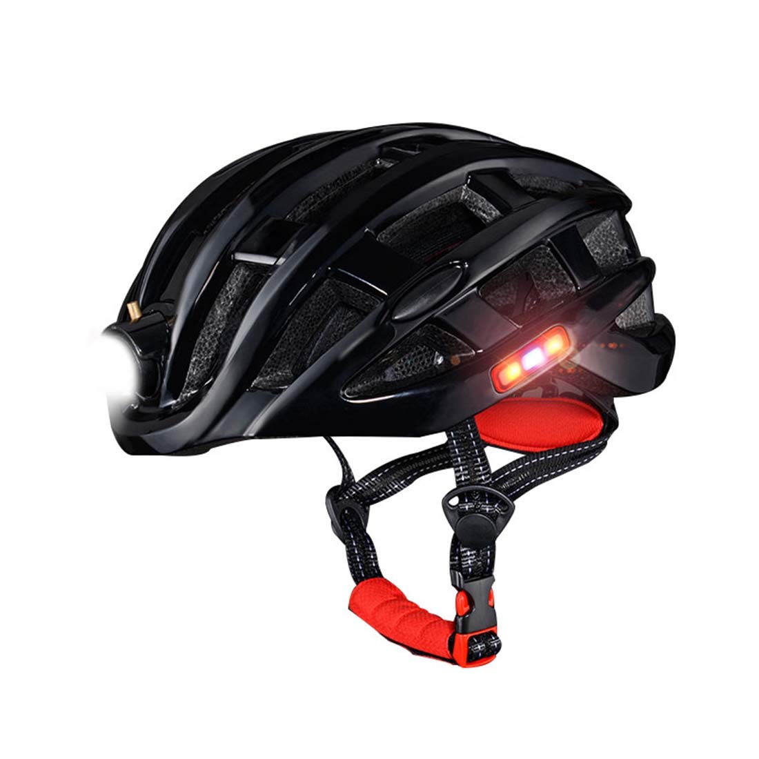 Casque de vélo avec avertissement lumineux et filet anti-moustiques VTT