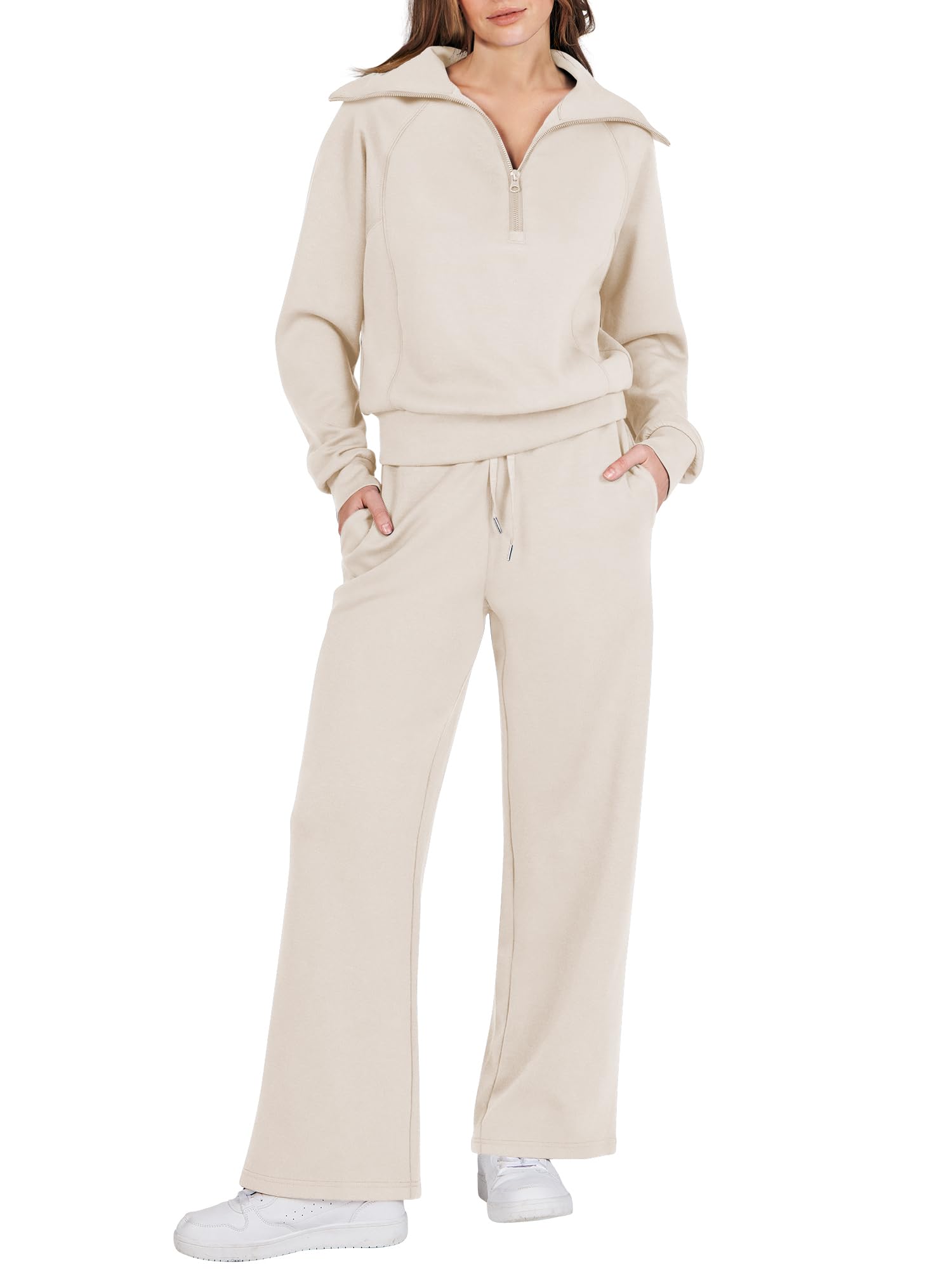 Ensemble De Vêtements,CM.YAYA-Ensemble De Survêtement à Manches Longues Et Fente Haute Pour