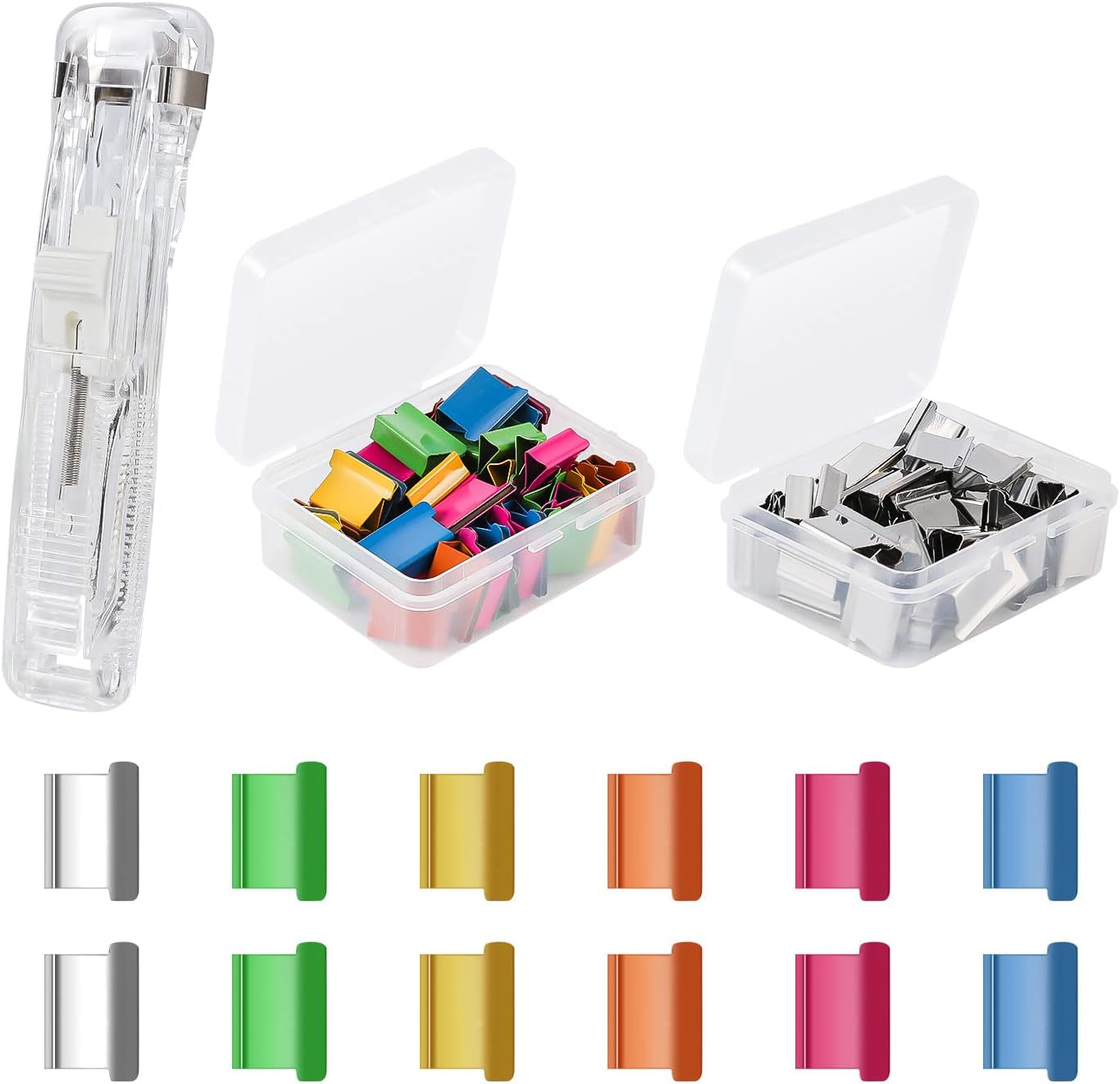KINBOM Clam Clip Dispenser with Clam Clip Refills for Fixing Loose Leaf Paper Documents Amazon