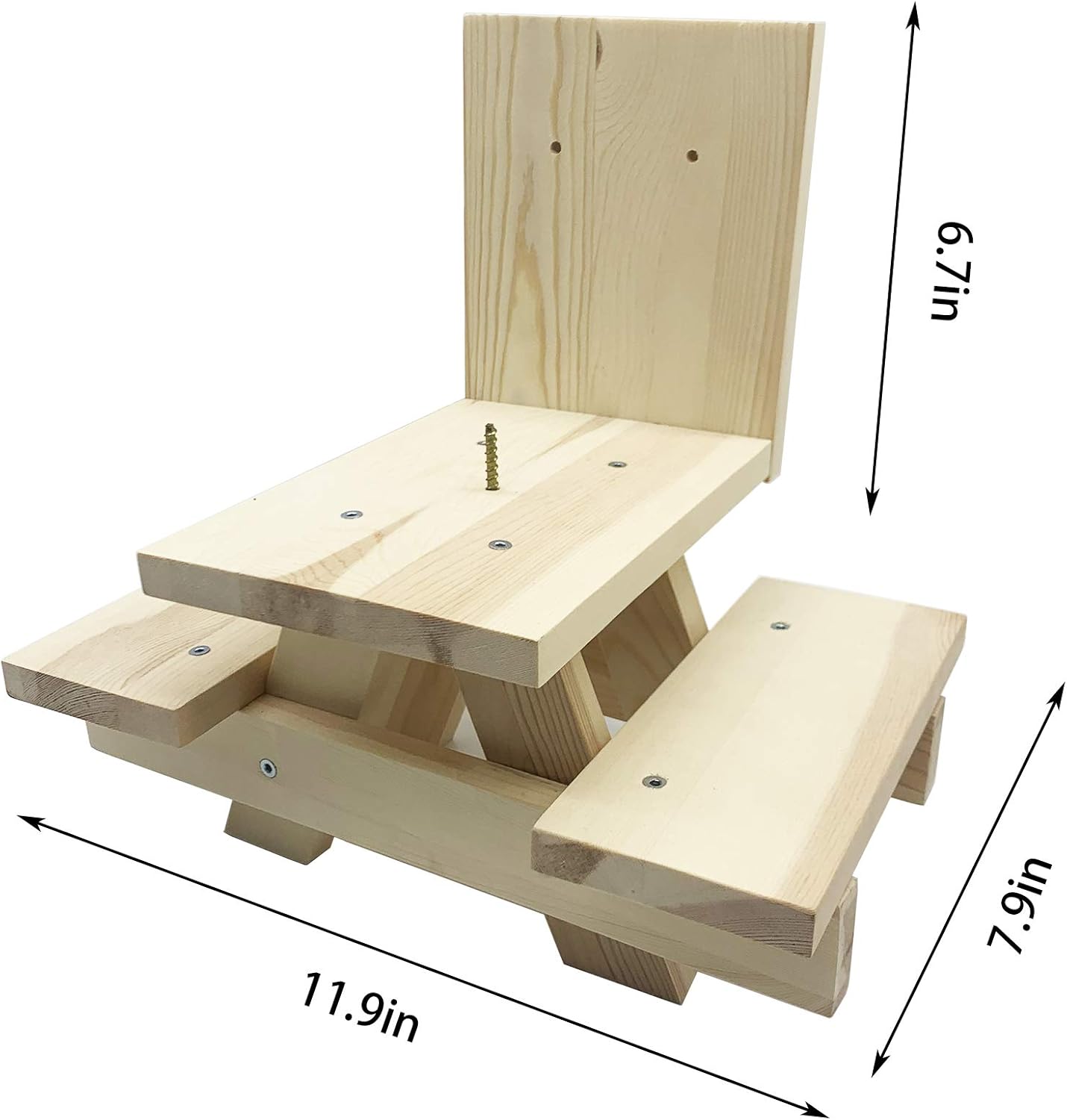 Iceyyyy Squirrel Picnic Table Feeder for Outside, Hanging Mini Picnic Table for Squirrels, Natural Wood Finish Squirrel Corn Cob Holder with Screws for Tree Mount（Assembly Required） : Patio, Lawn & Garden