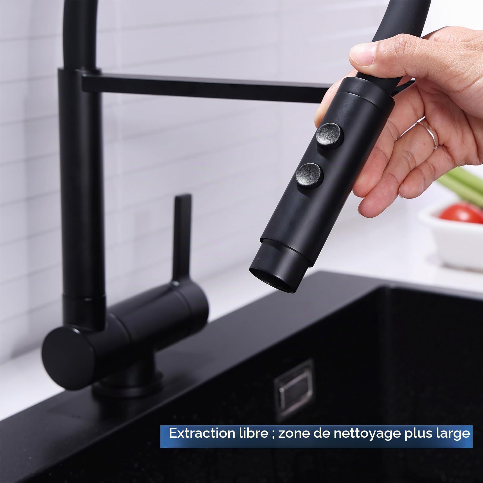 Mitigeur Cuisine Rabattable Douchette Robinet Or Brossé Rabattable avec Douchette pour Evier de Cuisine