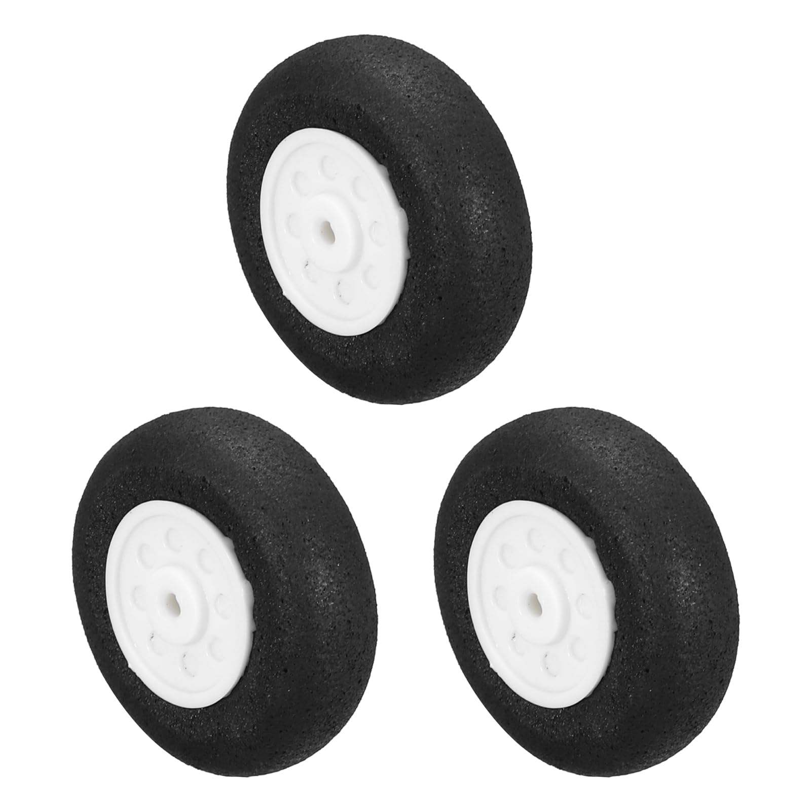 Muiltvoe RC Airplane Wheels 2.2" OD RC Aircraft EVA Sponge Wheels Tire Tail Wheel Replacement for DIY RC Model Plane Aircrafts Helicopter, Pack of 3