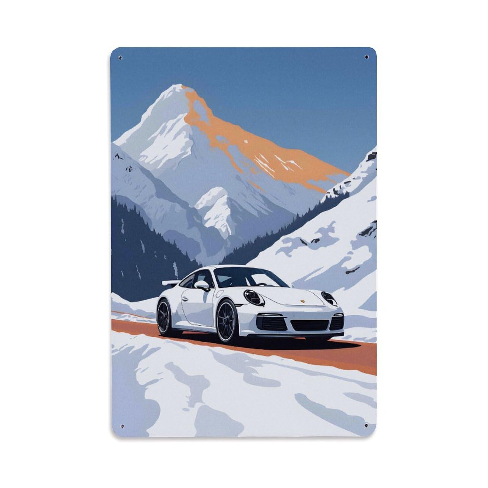 Race Car 911 GT3 Sports Car Metal Tin Sign Plaque Wall Decor for Cafe, Club, Garden Metal Poster 8x12Inch