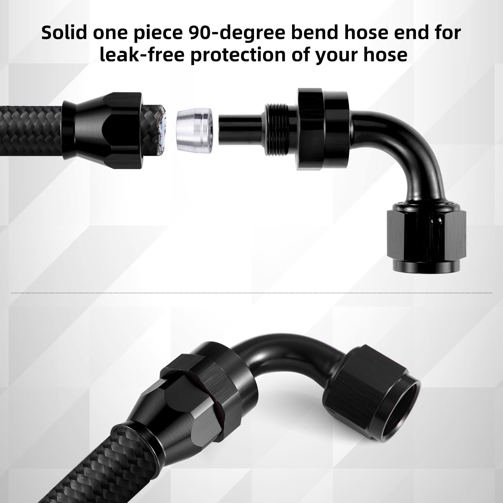 PTFE AN4 Tubo in teflon rosso con intreccio di acciaio per carburante, tubo per benzina, tubo diesel