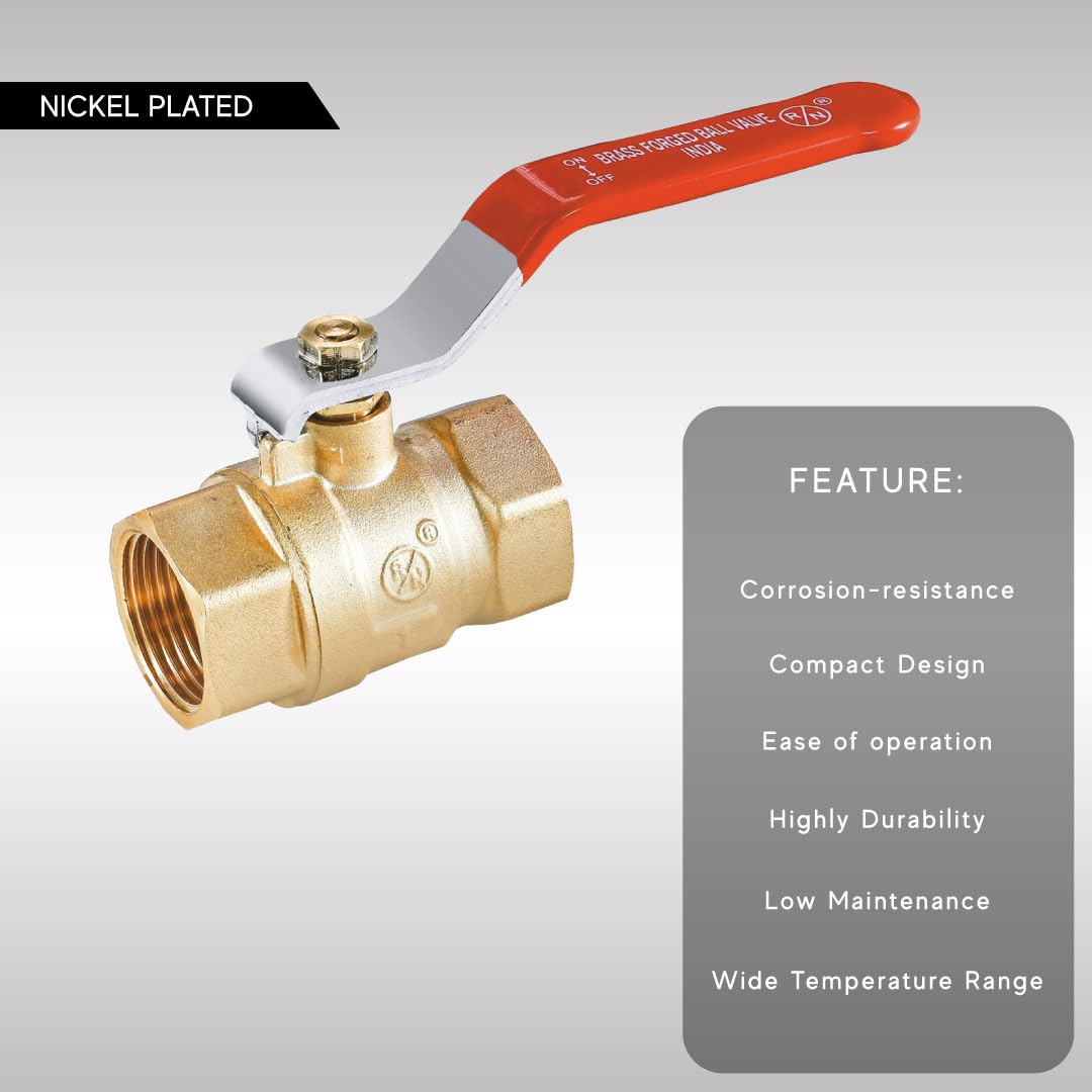 RN Forged Brass Ball Valve, Brass Finish