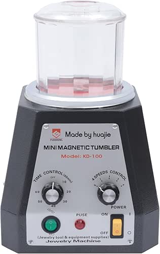 Mini Magnetic Tumbler, 4 Speeds Control 100mm Magnetic Jewelry Polisher