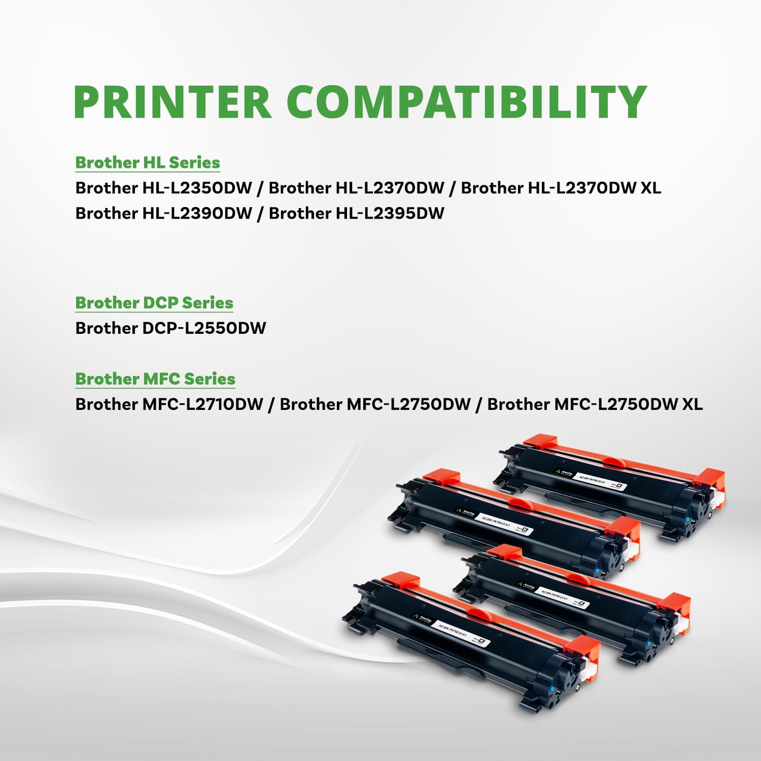 TN760 Toner for Brother Printer High Yield Ink Cartridges, Compatible Brother Toner TN-730/TN-760 for DCP-L2550DW HL-L2350DW, L2370DW, L2370DWXL, L2395DW, MFC-L2710DW Printer (Black, 4 Pack)