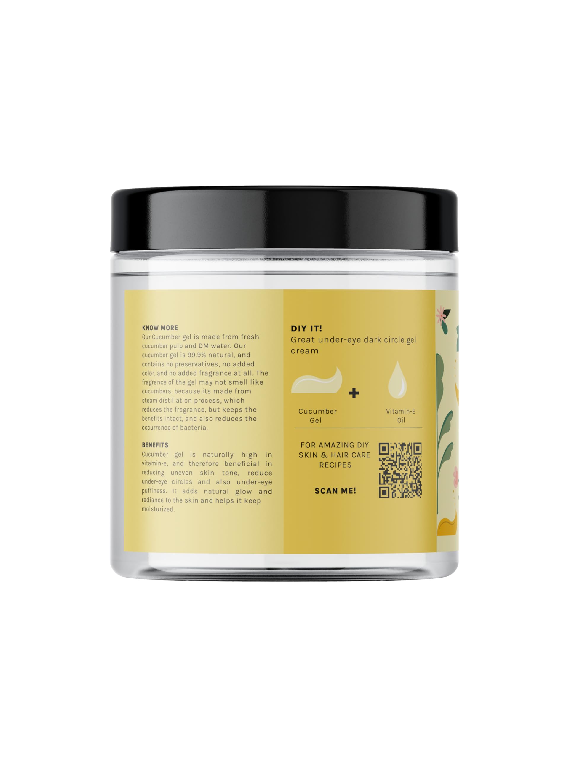 Tattvalogy Pure Cucumber Gel | Natural Extract of Cucumber | Enriched with Vitamin E | Reduces Acne, Scars, Wrinkles, Dark Circles & Moisturizes Skin | Chemical Free | In Plastic Jar - 150 Gm