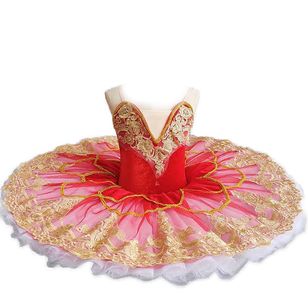 Professionelles Schwanentanzkleid für Mädchen mit Tüllsaum und Tutu-Kleid für Kleinkinder