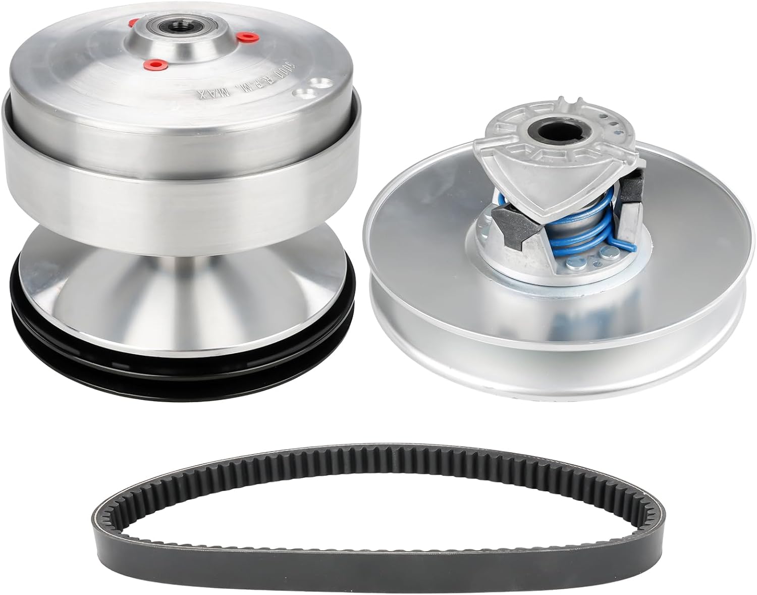 JDMON Aluminum Driven Clutch with Belts Compatible with Club Car DS 1997-Up & Precedent 2004-Up, Replacement for 101833902 101832902 1018340-01 1014081