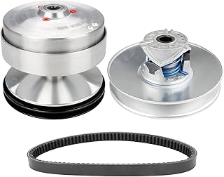 Aluminum Driven Clutch with Belts Compatible with Club Car DS 1997-Up & Precedent 2004-Up, Replacement for 101833902 101832902 1018340-01 1014081