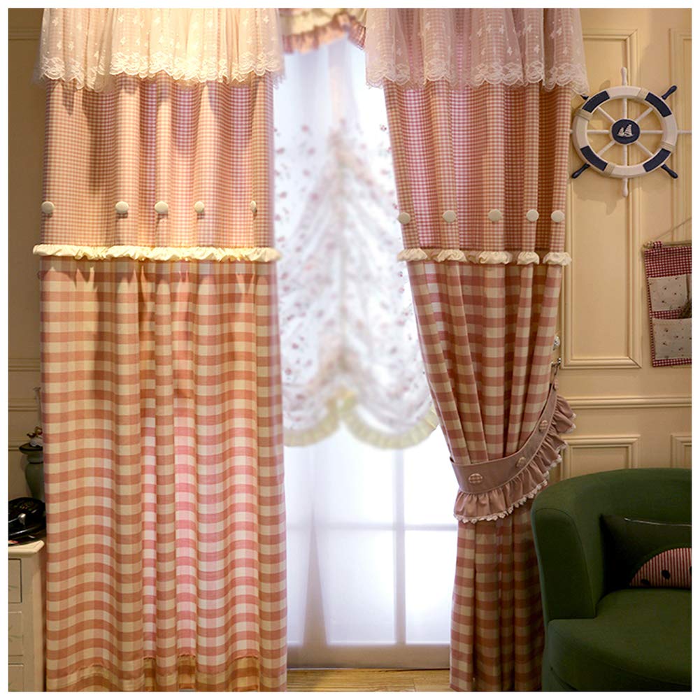 Rideau court pour chambre d'enfant OKUOKA | Ambiance style pastoral et ombrage rose