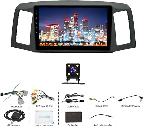 Miniatura 5 de Radio estéreo para coche Android 11 de 10.1 pulgadas, pantalla táctil, navegación GPS, Bluetooth, FM, reproductor multimedia WiFi, USB con cámara,