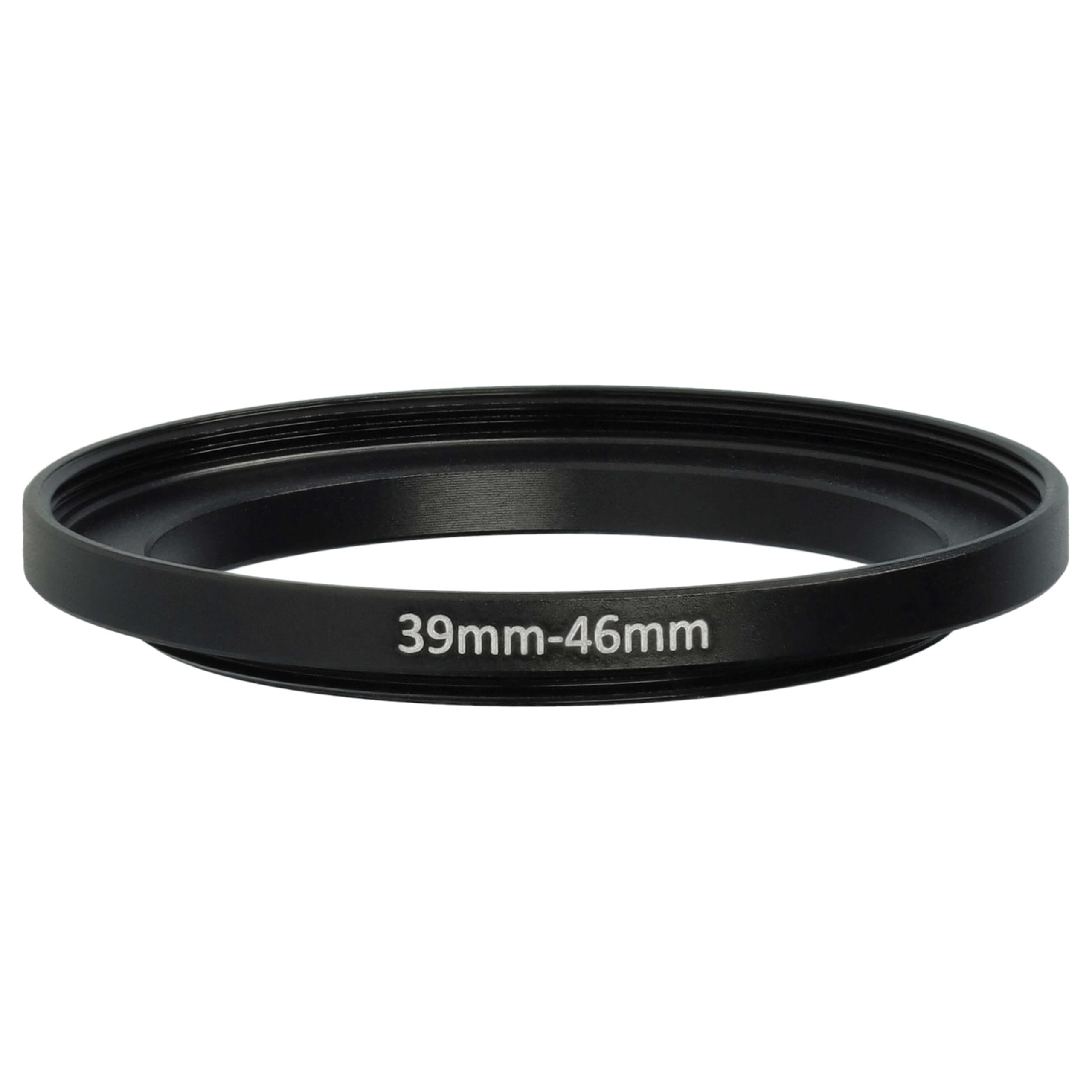 vhbw Adapter pierścieniowy Step-Up od 39 mm do 46 mm do obiektywu aparatu - adapter filtra, metal, czarny