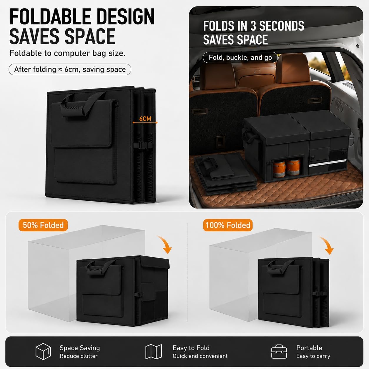 Organizador Maletero Plegable con Zapatero para Renault Scenic E-Tech 2024 2025 2026, Gran Bolsa Almacenamiento Coche Impermeable Caja 600D Oxford