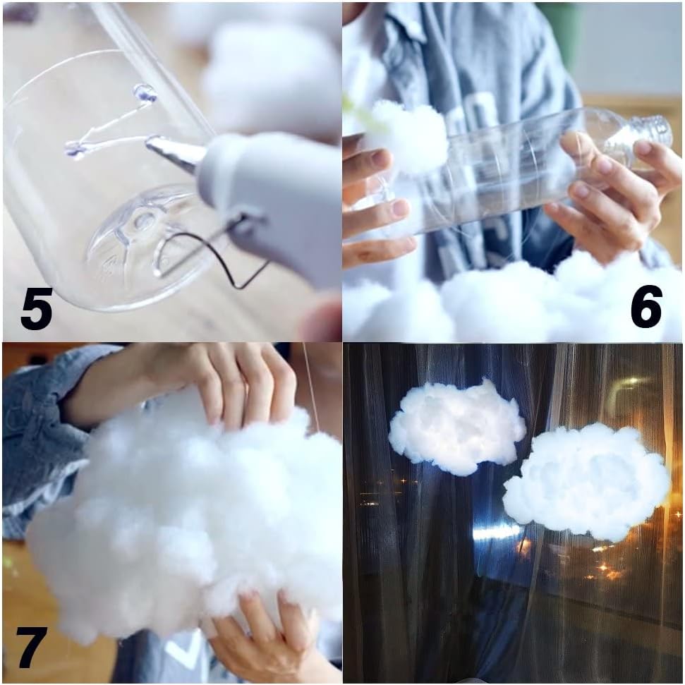 PROLOSO Handmade Cloud Light DIY Kit, Easy for Adults and Kids, Adjustable Brightness, 9 Modes, Warm White Color, Cute Night Light in House and Coolest Choice on Facebook