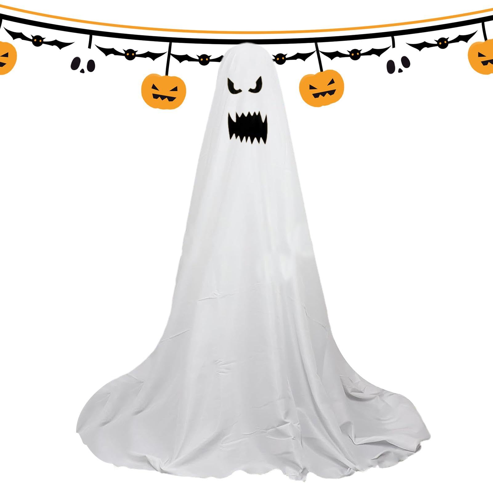 Decorazione Halloween Fantasmi Luminosi: 3 Spiriti Volanti Da 80cm Con Luci LED Colorate Per Esterno/Interno - Atmosfere Spaventose Per Giardino, Terrazza, Balcone