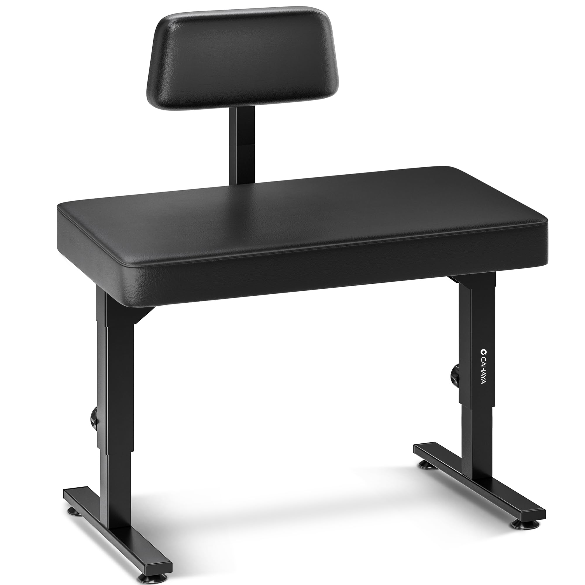 CAHAYA Banco de Piano Plegable y Ajustable – Taburete para Teclado hasta 200 kg, Altura y Respaldo Regulables para Niños y Adultos, Estudio, Clases y Actuaciones