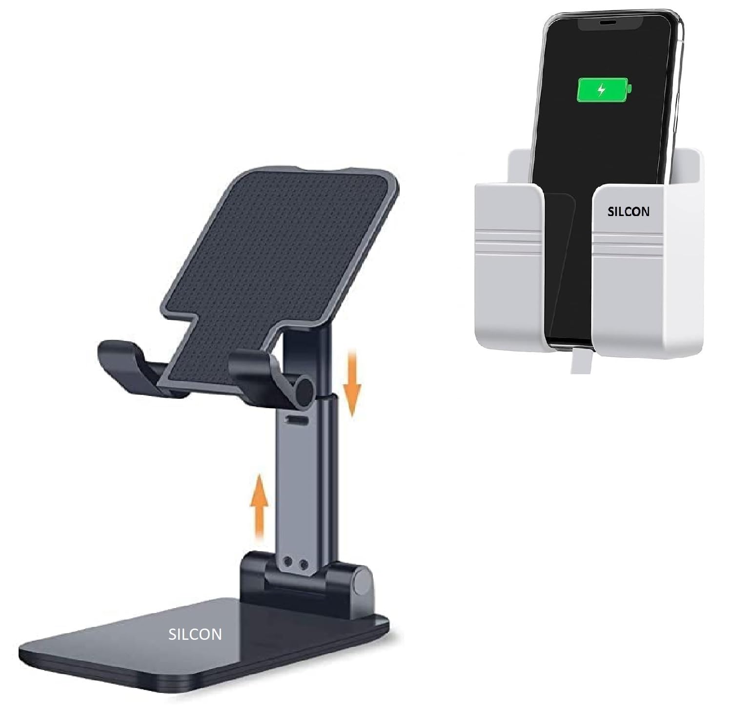 GUFFI K-6 Cell Phone Stand, Angle Height Adjustable for Desk, Foldable Cell Phone Holder, Cradle, Dock, Tablet Stand, Case Friendly Compatible wiith All Phones and Free Wall Stand-image-44