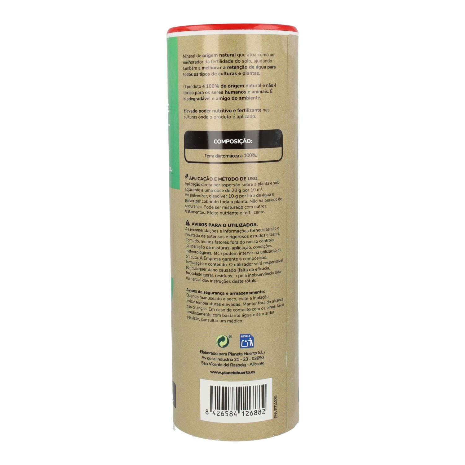 Planeta HUERTO | Tierra de Diatomeas 300 g Mejorador Natural de Suelo y Fertilizante Ecológico