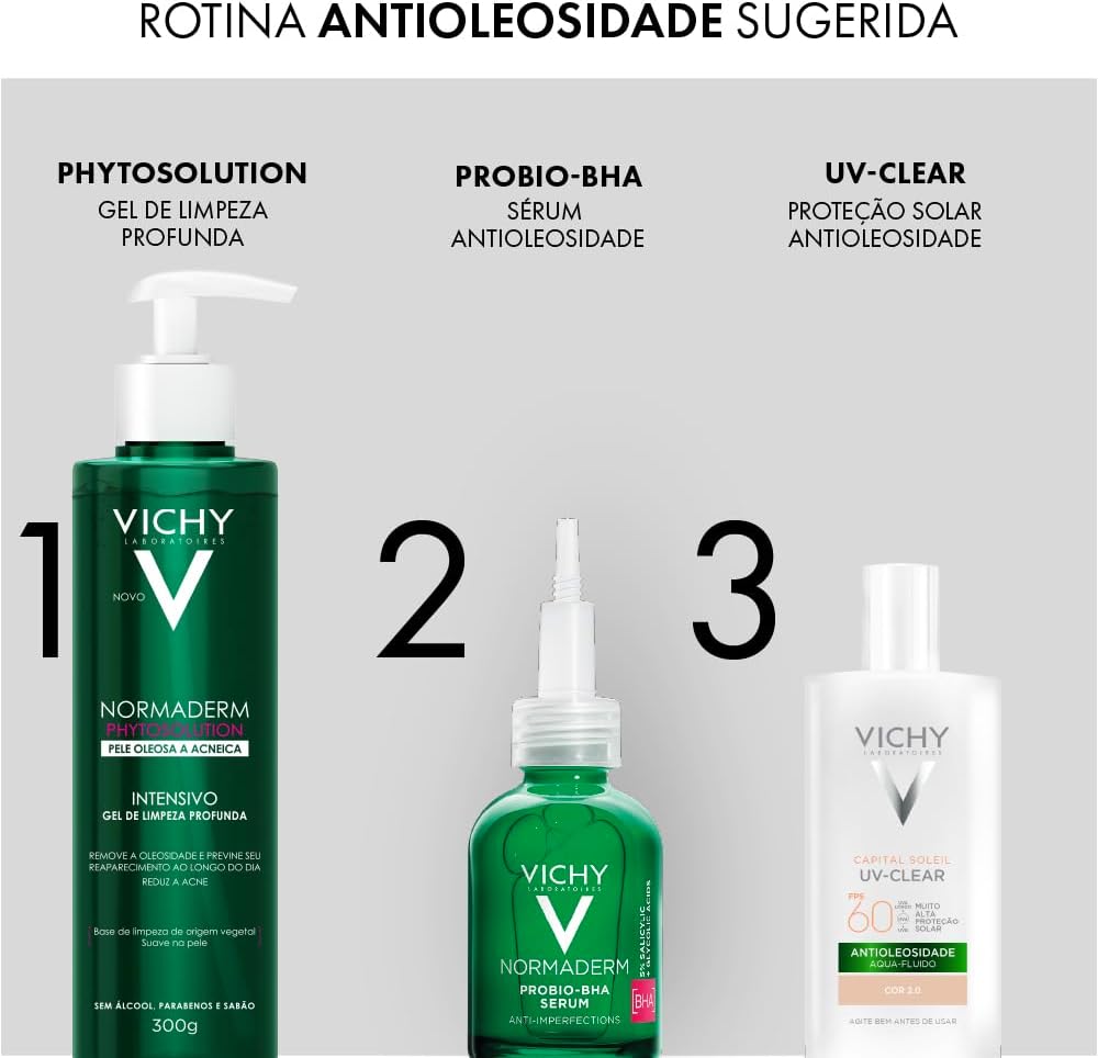 Vichy Capital Soleil UV-Clear Protetor Solar Facial Antioleosidade e Antiacne, Toque Seco FPS 60, com Niacinamida e Ácido Salicílico, Acabamento Invisível, Cor 2.0, 40g Vichy Capital Soleil UV-Clear Protetor Solar Facial Antioleosidade e Antiacne, Toque Seco FPS 60, com Niacinamida e Ácido Salicílico, Acabamento Invisível, Cor 2.0, 40g